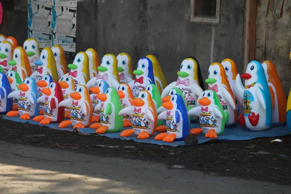 Garut, West Java - January, 2022: Cute balloon dolls for sale on the roadside