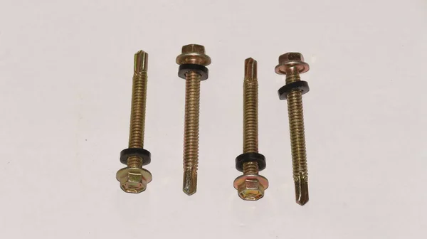 Çatı cıvataları beyaz arkaplanda izole edildi