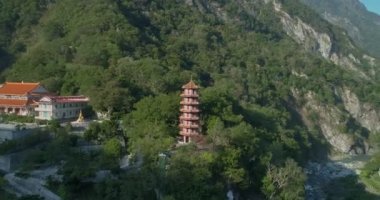 Taroko Boğazı Tayvan 'da sonbahar manzarası