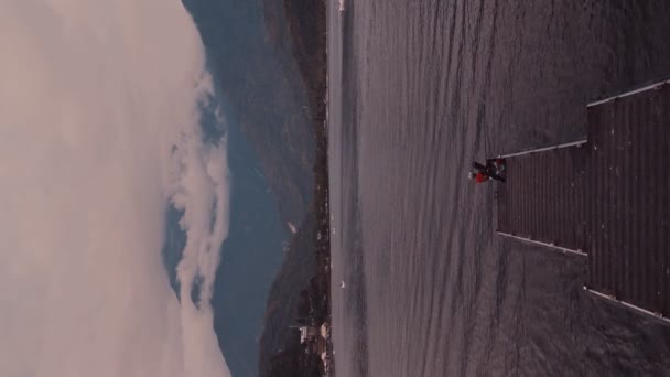 Prachtig Zonsondergang Uitzicht Fuji Berg — Stockvideo