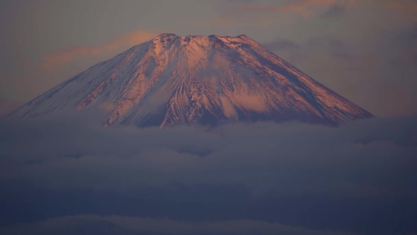 Прекрасний Вид Захід Сонця Гору Фудзі — стокове відео