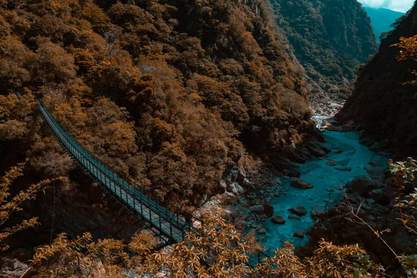Hermoso Puente Montaña Luna Parque Nacional Garganta Taroko Taiwán — Foto de Stock