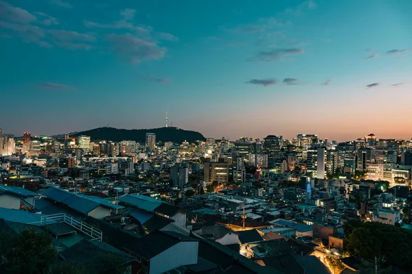 Міський Пейзаж Сеула Південна Корея Сучасна Будівля Архітектура Нічний Час Ліцензійні Стокові Зображення