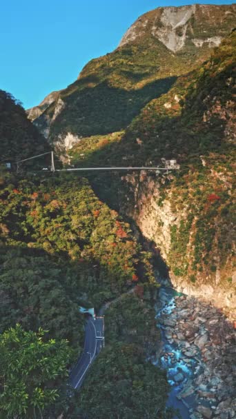 Schöne Schlucht Taroko Gorge National Park Taiwan — Stockvideo