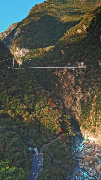 Прекрасний Каньйон Національному Парку Ущелини Тароко Тайвань — стокове відео
