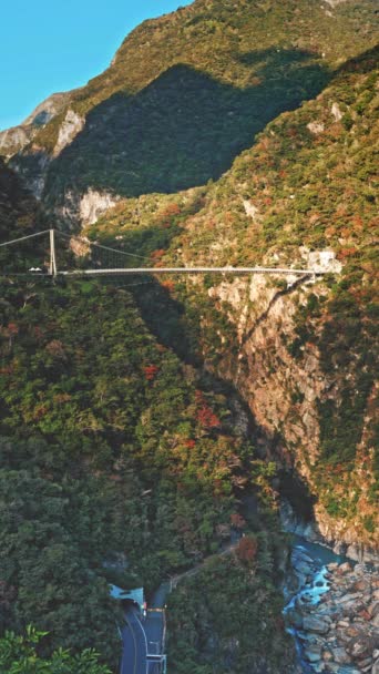 Belo Desfiladeiro Parque Nacional Taroko Gorge Taiwan — Vídeo de Stock