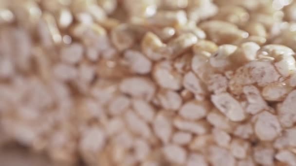 Puffed Rice Nærbilde – stockvideo