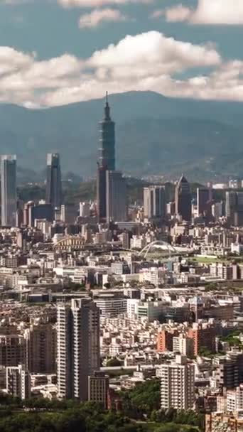 Timelapse Typhoon Day Cityscape Taipei Taiwan — Stock Video