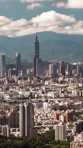 Timelapse Del Día Del Tifón Del Paisaje Urbano Taipei Taiwán — Vídeo de stock