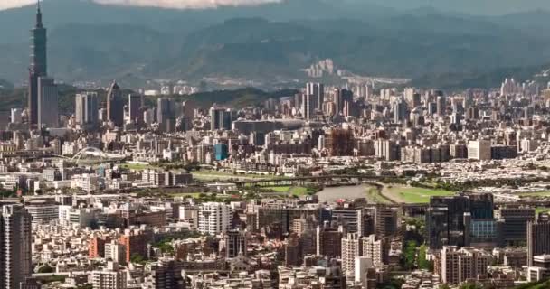 Timelapse Del Día Del Tifón Del Paisaje Urbano Taipei Taiwán — Vídeos de Stock