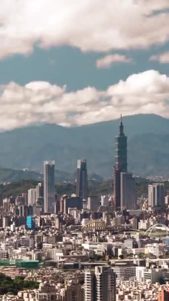 Timelapse Van Typhoon Dag Van Het Stadsbeeld Taipei Taiwan — Stockvideo