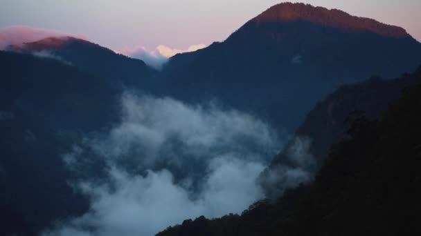 Sonnenaufgang Des Göttlichen Baumberges Jianshihbao Zentrum Taiwans — Stockvideo