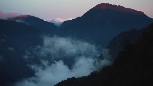 Sonnenaufgang Des Göttlichen Baumberges Jianshihbao Zentrum Taiwans — Stockvideo