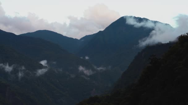 Salida Del Sol Los Árboles Divinos Jianshihbao Montaña Centro Taiwán — Vídeo de stock