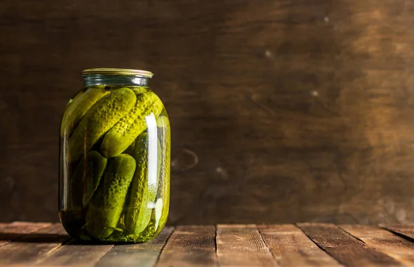 Pickled Natural Organic Rustic Cucumbers — стоковое фото