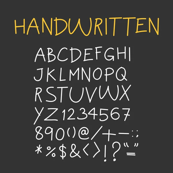 Alfabeto Manuscrito Letras Mayúsculas Con Símbolos Vector Para Diseño — Vector de stock