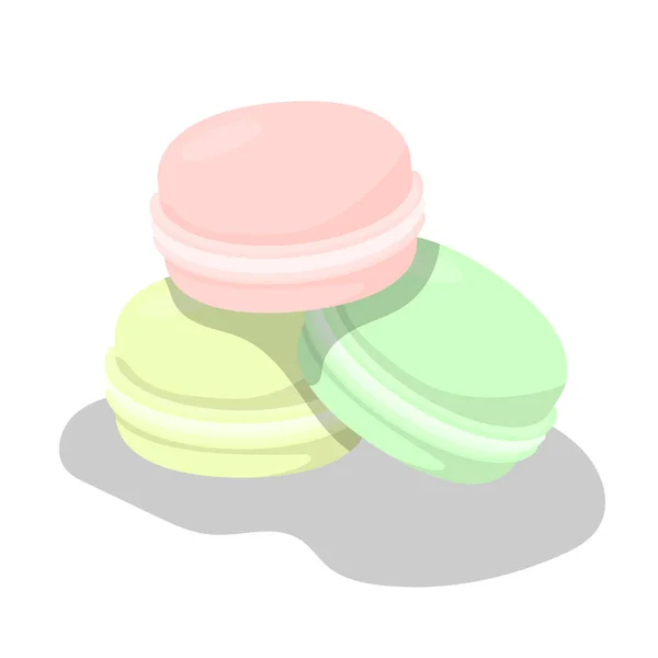 Conjunto Coloridos Macarons Vector Sobre Fondo Blanco — Archivo Imágenes Vectoriales