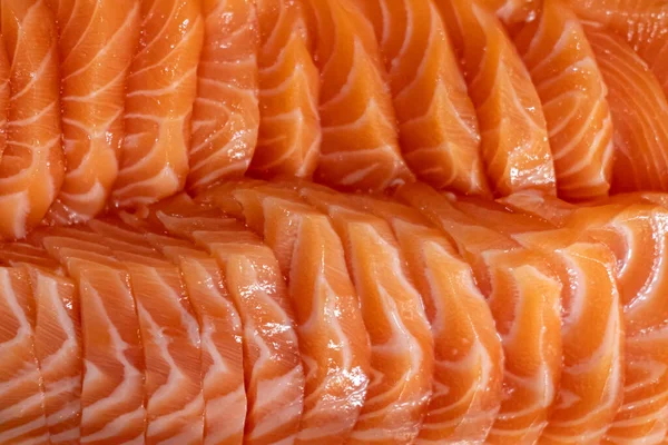 Fresh Salmon Sashimi Slice Served Plate — Stock Photo, Image