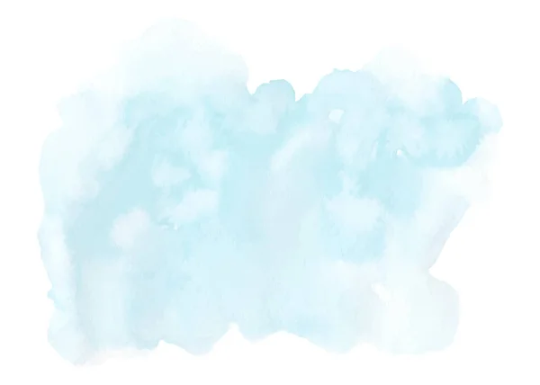 Vannfarget Blå Malingstruktur Isolert Hvit Bakgrunn Abstrakte Akvarellbørster Håndmalt Som – stockvektor