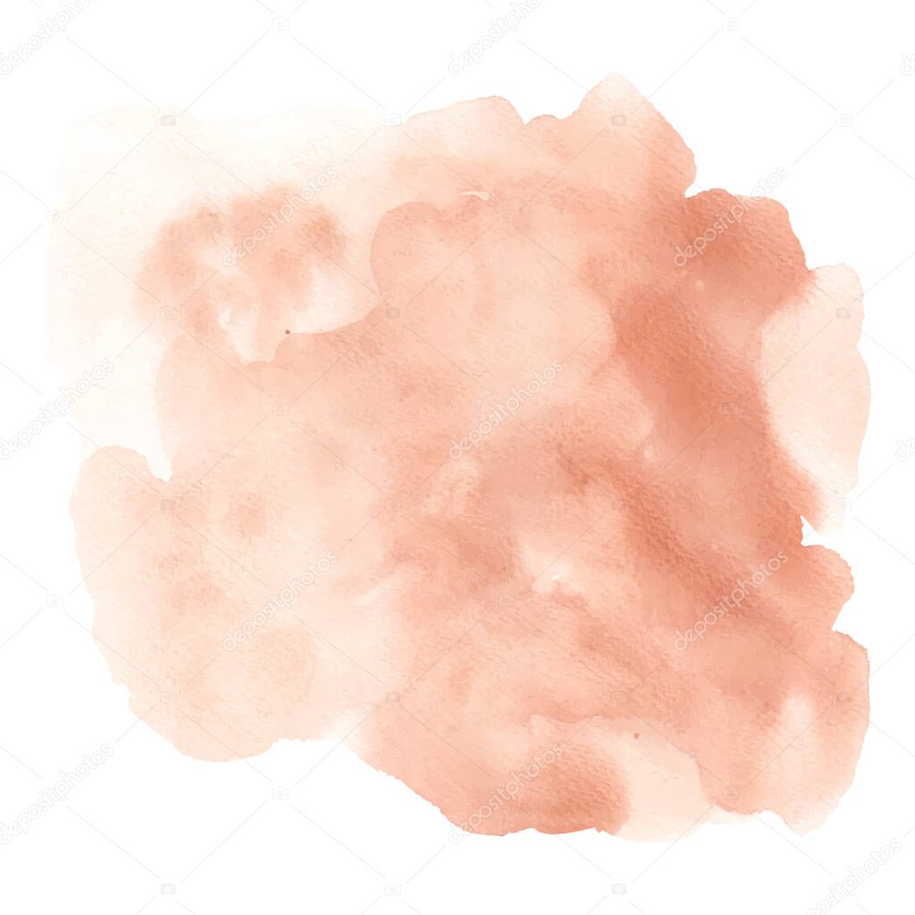 Watercolor orange paint texture isolated on white background. Abstract watercolor brushes hand-painted used as being background elements for greeting card design, brochure, poster, cover, or banner.