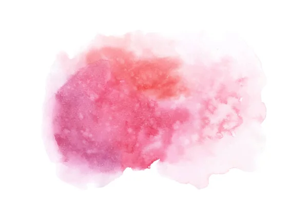 Textura Tinta Rosa Brilhante Aquarela Abstrata Isolada Fundo Branco Manchas — Vetor de Stock