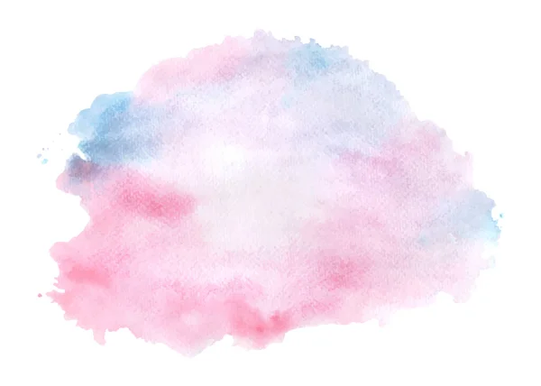 Abstract Watercolor Pink Blue Paint Texture Isolated White Background Hand — Stok Vektör