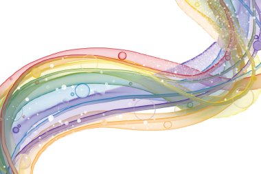 Fantezi gökkuşağı çizgisi şirin kompozisyon arka planı. Alkol mürekkebi, suluboya tarzı, LGBTQ topluluk gurur konsepti.