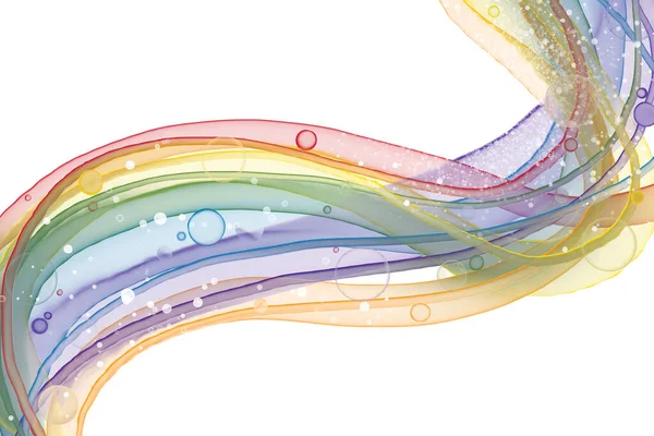 Fantasy rainbow line cute composition background. Alcohol ink, watercolor style, LGBTQ community pride concept.