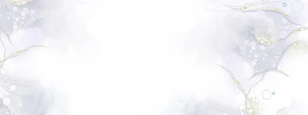 アルコールインク技術を用いた抽象流体芸術の絵の背景ライトグレーとシルバーグリッター — ストック写真