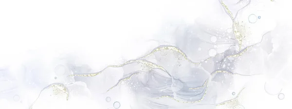Abstract fluid art painting background with alcohol ink technique light gray and silver glitters