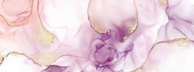 Alkol tekniği boyalı soyut akışkan sanat ve lüks görünmesi için altın folyo parıltısıyla süslenmiş. Arkaplan, pankart, duvar dekorasyonu için uygun.