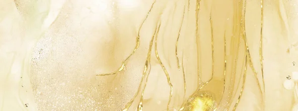 Abstract Fluid Art Alcohol Ink Technique Painting Decorated Gold Foil — Stock Fotó