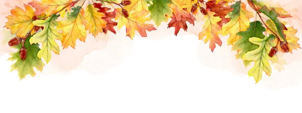 Watercolor Abstract Background Autumn Collection Seasonal Leaves Watercolor Natural Art — Stock Photo, Image