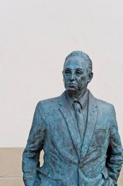 Sculpture of biochemist Severo Ochoa, ASTURIAS, SPAIN-APRIL 16, 2022: 1959 Nobel Prize winner in Physiology or Medicine