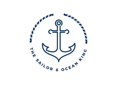 Anchor, Halat ve Taç Denizci Gemisi logo tasarımı için
