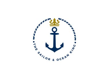 Anchor, Halat ve Taç Denizci Gemisi logo tasarımı için