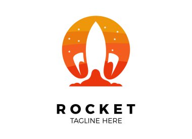 Booster Logosu, Roket ilerisi logo tasarımı şablonu. 