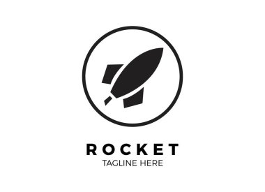 Booster Logosu, Roket ilerisi logo tasarımı şablonu. 