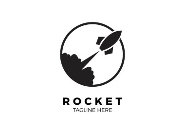 Booster Logosu, Roket ilerisi logo tasarımı şablonu. 
