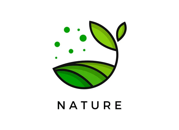 Abstract Natuur Logo Icoon Vector Ontwerp Gezond Eco Voedsel Ecologie — Stockvector