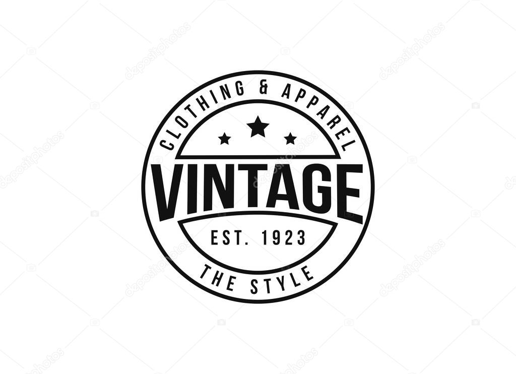 Classic Vintage Retro Label Badge logo design for cloth apparel