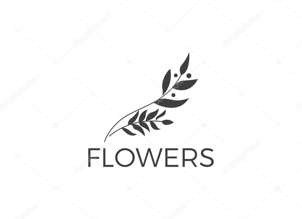Abstract and minimalist flowers logo design template for boutique.
