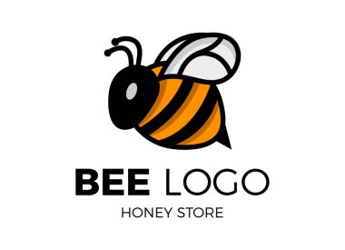 Arı ve bal logosu tasarımı ilham verici. Sağlıklı yiyecek ve içecek logosu. 