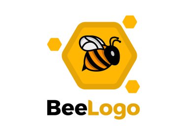 Arı ve Bal Tarağı logosu tasarımı ilham verici. Arı Çizim Vektörü.