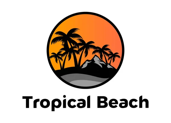 Beach Summer Logo Designs Inspiration Tropical Beach Travel Logo — Stock Vector