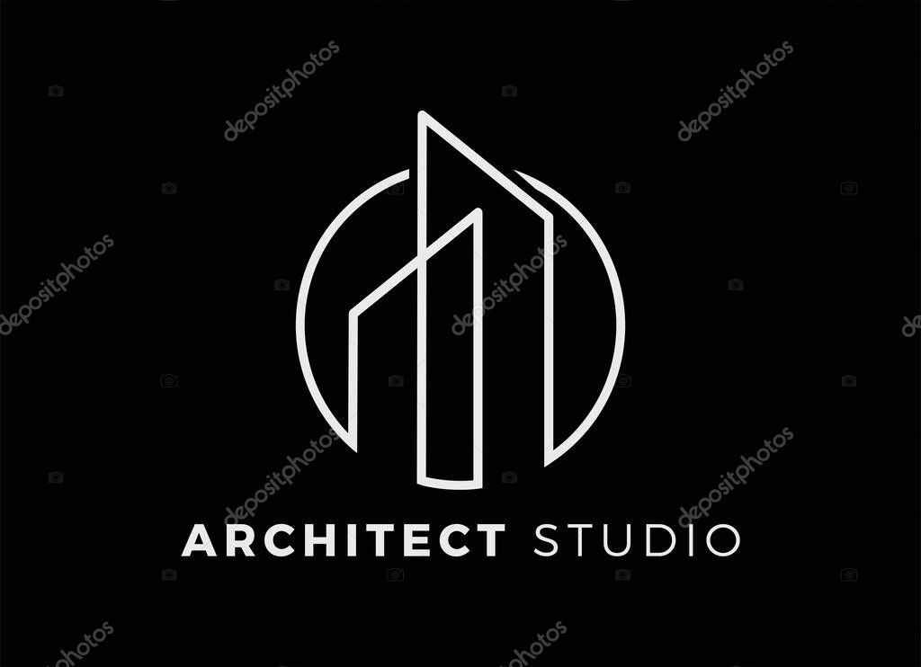 Architect Studio, Building Apart men Logo Design Inspiration.