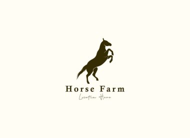 Horse silhouette for vintage retro rustic countryside western country farm ranch logo design