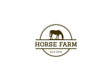 Horse silhouette for vintage retro rustic countryside western country farm ranch logo design