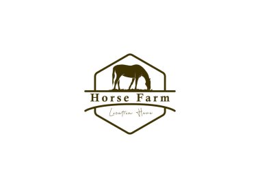 Horse silhouette for vintage retro rustic countryside western country farm ranch logo design