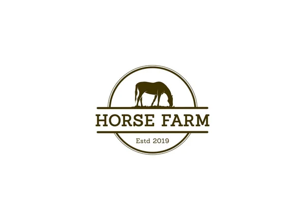 Horse silhouette for vintage retro rustic countryside western country farm ranch logo design